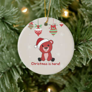 Farbenfrohe Bären Frohe Weihnachts Winter Tiere Bä Keramik Ornament