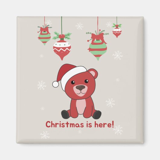 Farbenfrohe Bären Frohe Weihnachts Winter Tiere Bä Magnet (Vorne)
