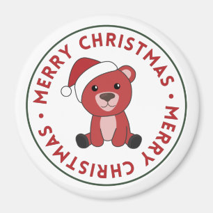 Farbenfrohe Bären Frohe Weihnachts Winter Tiere Bä Magnet