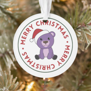 Farbenfrohe Bären Frohe Weihnachts Winter Tiere Bä Ornament