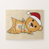 Farbenfrohe Bären Frohe Weihnachts Winter Tiere Bä Puzzle (Horizontal)