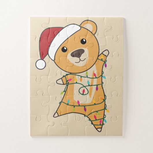 Farbenfrohe Bären Frohe Weihnachts Winter Tiere Bä Puzzle (Vertikal)