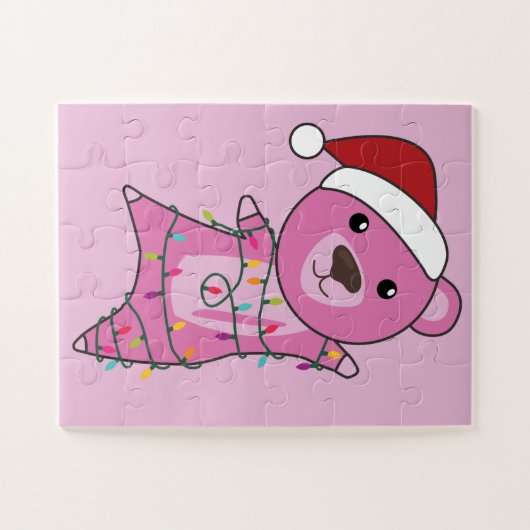 Farbenfrohe Bären Frohe Weihnachts Winter Tiere Bä Puzzle (Horizontal)