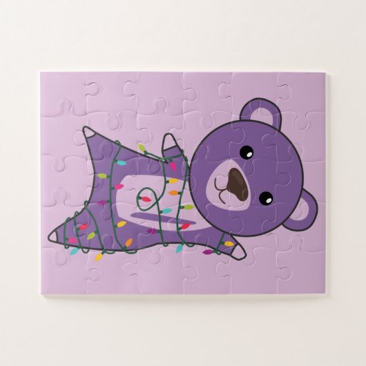 Farbenfrohe Bären Frohe Weihnachts Winter Tiere Bä Puzzle (Horizontal)