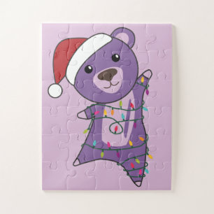 Farbenfrohe Bären Frohe Weihnachts Winter Tiere Bä Puzzle