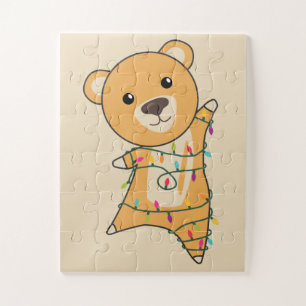 Farbenfrohe Bären Frohe Weihnachts Winter Tiere Bä Puzzle