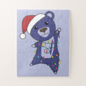 Farbenfrohe Bären Frohe Weihnachts Winter Tiere Bä Puzzle (Vertikal)