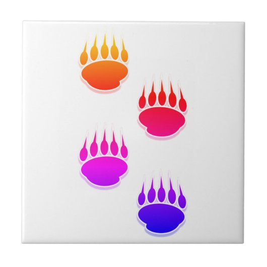 Farbenfrohe Bärenpaw-Keramik Fliese (Vorderseite)