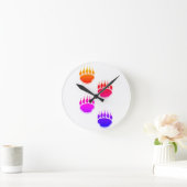 Farbenfrohe Bärenpaw-Keramik Runde Wanduhr (Zuhause)
