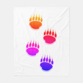 Farbenfrohe Bärenpaw-Keramik-Tile-Uhr Fleecedecke (Vorderseite)