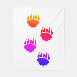 Farbenfrohe Bärenpaw-Keramik-Tile-Uhr Fleecedecke