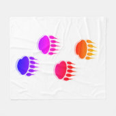 Farbenfrohe Bärenpaw-Keramik-Tile-Uhr Fleecedecke (Vorderseite (Horizontal))