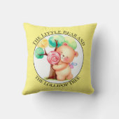 Farbenfrohe Bärenwirbel Kinderzimmer Kissen (Rückseite)