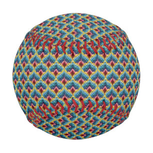 Farbenfrohe Bargello Stickerei Boho Chic Muster Baseball