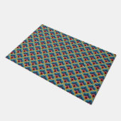 Farbenfrohe Bargello Stickerei Boho Chic Muster Fußmatte (Schrägansicht)