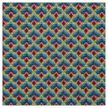 Farbenfrohe Bargello Stickerei Boho Chic Muster