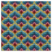 Farbenfrohe Bargello Stickerei Boho Chic Muster Stoff (Nahaufnahme)