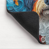 Farbenfrohe Bartfarben-Papierquillportrait Mousepad (Ecke)