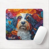 Farbenfrohe Bartfarben-Papierquillportrait Mousepad (Mit Mouse)