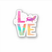 Farbenfrohe bärtige Drachen-Mama gibt Bartdrache Aufkleber (Vorderseite)