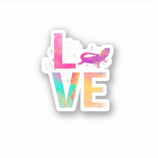 Farbenfrohe bärtige Drachen-Mama gibt Bartdrache Aufkleber (Vorderseite)