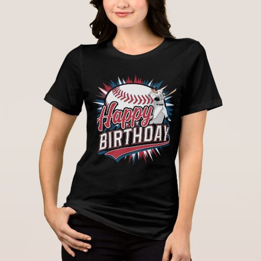 Farbenfrohe Baseball-GeburtBunte Baseball-Geburt Tri-Blend Shirt (Vorderseite)