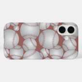 Farbenfrohe Baseballs Muster Grau Case-Mate iPhone Hülle (Rückseite (Horizontal))