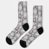 Farbenfrohe Baseballs Muster Grau Socken (Linkes Detail)