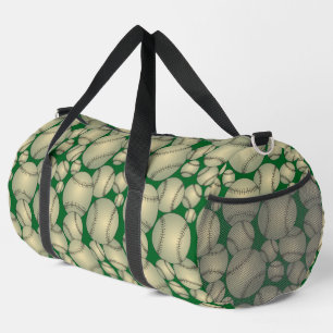 Farbenfrohe Baseballs Muster Grün Duffle Bag