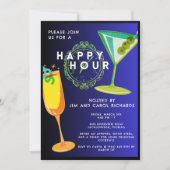 Farbenfrohe Basic Happy Hour Einladung (Vorderseite)