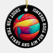 Farbenfrohe Basketball Black Slam Dunk Player Meda Keramik Ornament (Vorne)