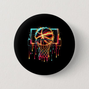 Farbenfrohe Basketball-Drilling Color Splash Hoop  Button