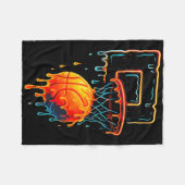 Farbenfrohe Basketball-Drilling Color Splash Hoop Fleecedecke (Vorderseite (Horizontal))