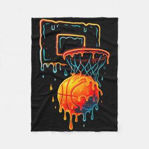 Farbenfrohe Basketball-Drilling Color Splash Hoop Fleecedecke