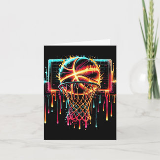 Farbenfrohe Basketball-Drilling Color Splash Hoop  Karte