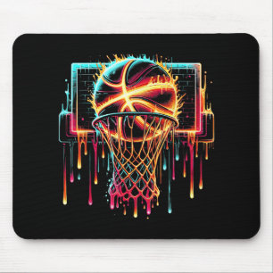 Farbenfrohe Basketball-Drilling Color Splash Hoop  Mousepad