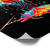 Farbenfrohe Basketball-Drilling Color Splash Hoop  Poster (Ecke)