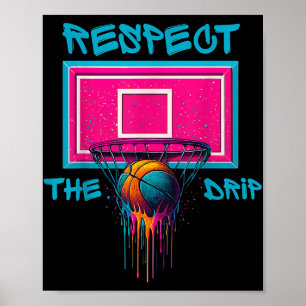 Farbenfrohe Basketball-Drilling Color Splash Hoop  Poster