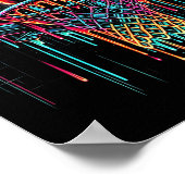 Farbenfrohe Basketball-Drilling Color Splash Hoop Poster (Ecke)