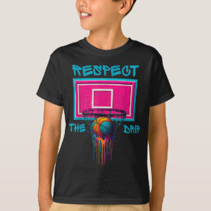 Farbenfrohe Basketball-Drilling Color Splash Hoop T-Shirt