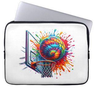 Farbenfrohe Basketball-Gefärbte Krawatte - Farbpal Laptopschutzhülle