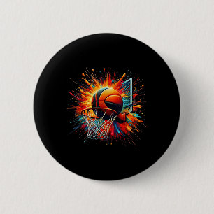 Farbenfrohe Basketball-Gefärbte Krawatte Farbschla Button