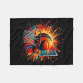Farbenfrohe Basketball-Gefärbte Krawatte Farbschla Fleecedecke (Vorderseite (Horizontal))