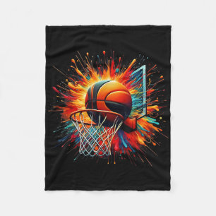 Farbenfrohe Basketball-Gefärbte Krawatte Farbschla Fleecedecke