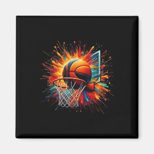Farbenfrohe Basketball-Gefärbte Krawatte Farbschla Magnet