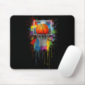 Farbenfrohe Basketball-Gefärbte Krawatte Farbschla Mousepad (Mit Mouse)