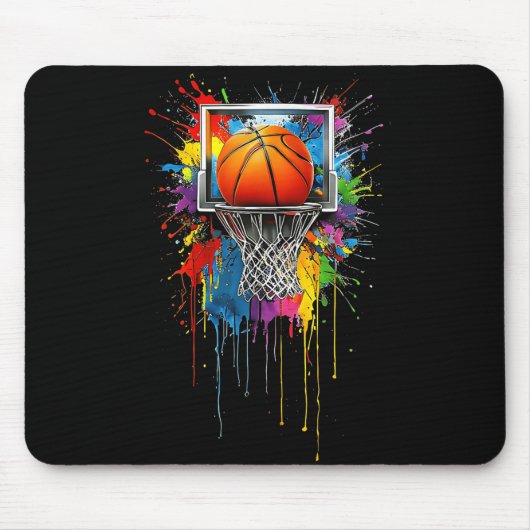 Farbenfrohe Basketball-Gefärbte Krawatte Farbschla Mousepad (Vorne)