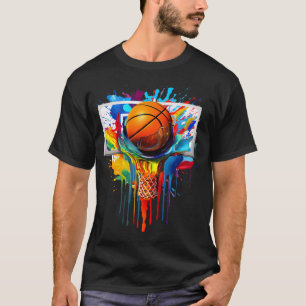 Farbenfrohe Basketball-Gefärbte Krawatte Farbschla T-Shirt