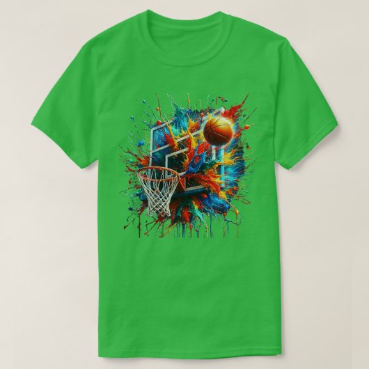 Farbenfrohe Basketball-Gefärbte Krawatte Farbschla T-Shirt (Design vorne)
