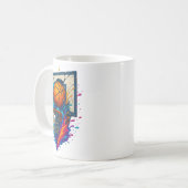 Farbenfrohe Basketball Slam Dunk Splash Hoop Backb Kaffeetasse (Vorderseite Links)